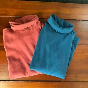 LLBean and Land’s End turtlenecks, size MP and M